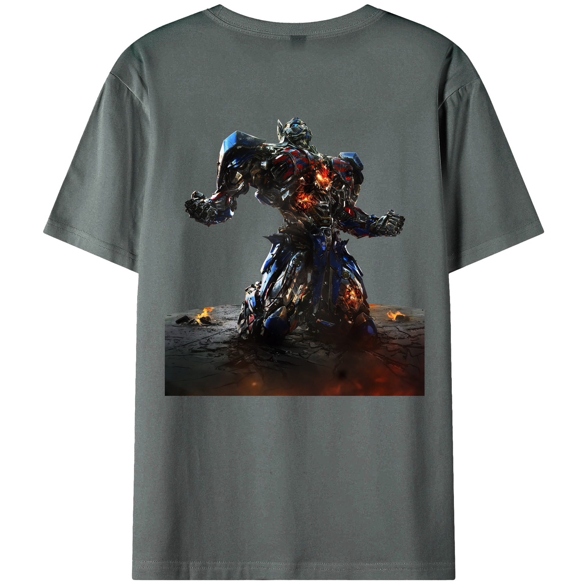 （画像用） Transformers トランスフォーマー 綿100％ メンズ半袖Tシャツ（バックプリント） 通気性